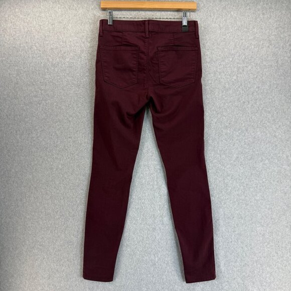 Vince Womens Shiraz Skinny Leg Moto Pants Wine Color Red Zip Detail Size 27 - Picture 7 of 14